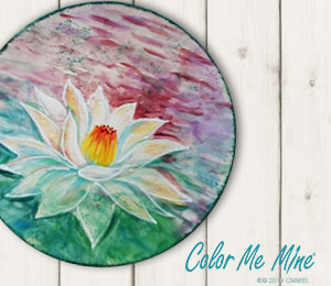 Las Cruces Color Me Mine Lotus Flower Plate
