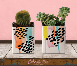 Las Cruces Color Me Mine Drippy Square Planters
