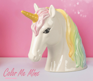 Las Cruces Color Me Mine Sparkle Unicorn Bank