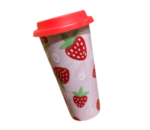 Las Cruces Color Me Mine Strawberry Travel Mug