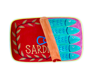 Las Cruces Color Me Mine Sardines Dinner Plate